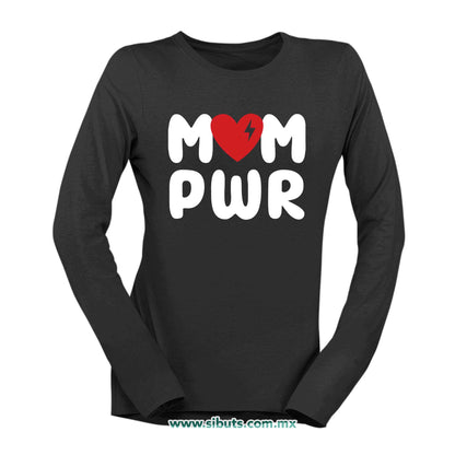 Playera Mujer Manga Larga Mamá Mom Power
