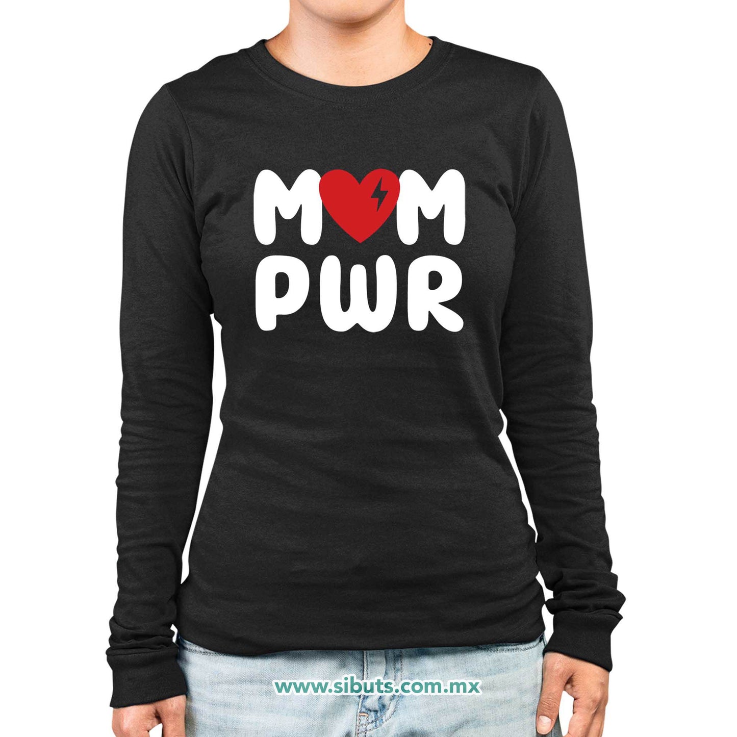 Playera Mujer Manga Larga Mamá Mom Power
