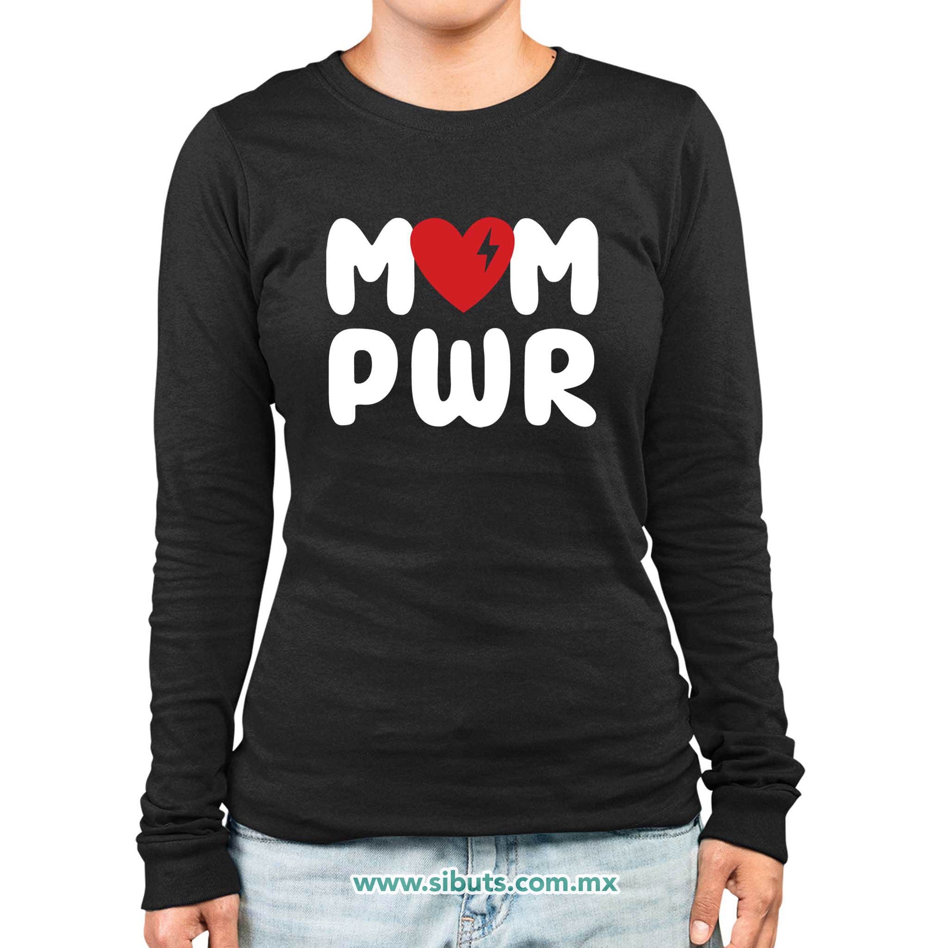 Playera Mujer Manga Larga Mamá Mom Power