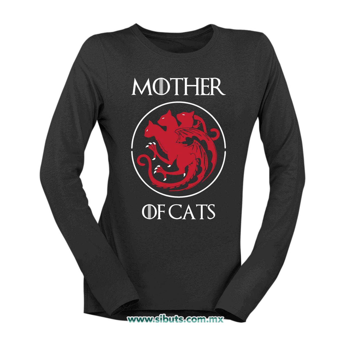 Playera Mujer Manga Larga Game Of Thrones Mother Of Cats Mamá de Gatos