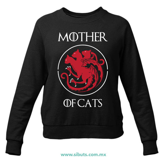 Sudadera Mujer Cuello Redondo Game Of Thrones Mother Of Cats Mamá de Gatos