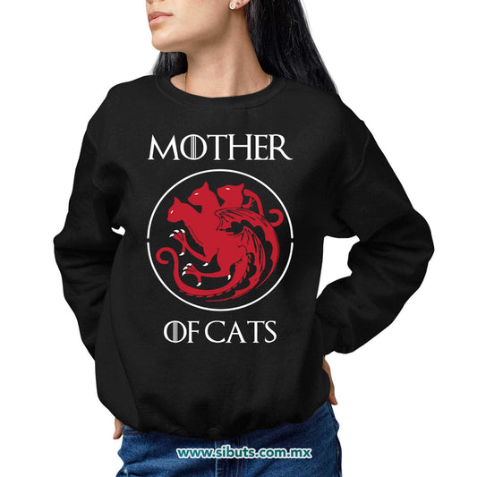 Sudadera Mujer Cuello Redondo Game Of Thrones Mother Of Cats Mamá de Gatos
