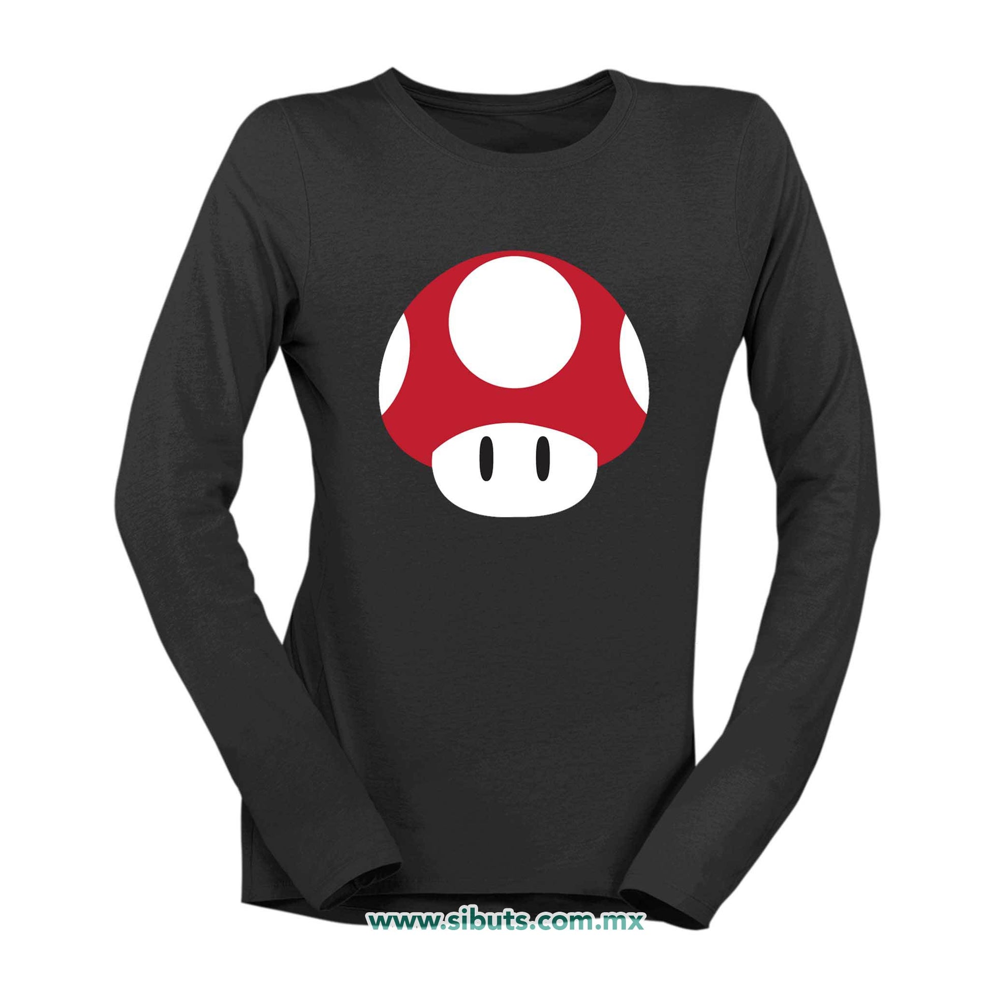 Playera Mujer Manga Larga Mario Bros Toad