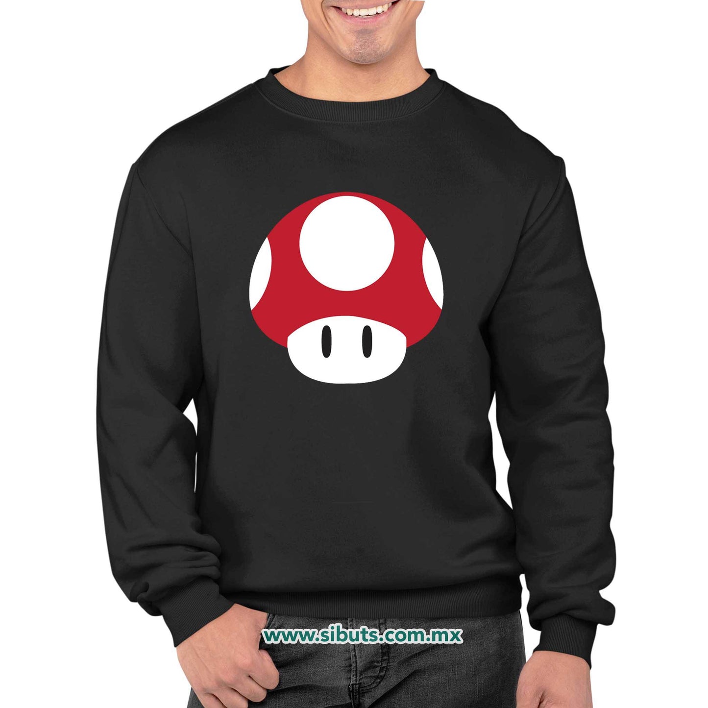 Sudadera Hombre Cuello Redondo Mario Bros Toad