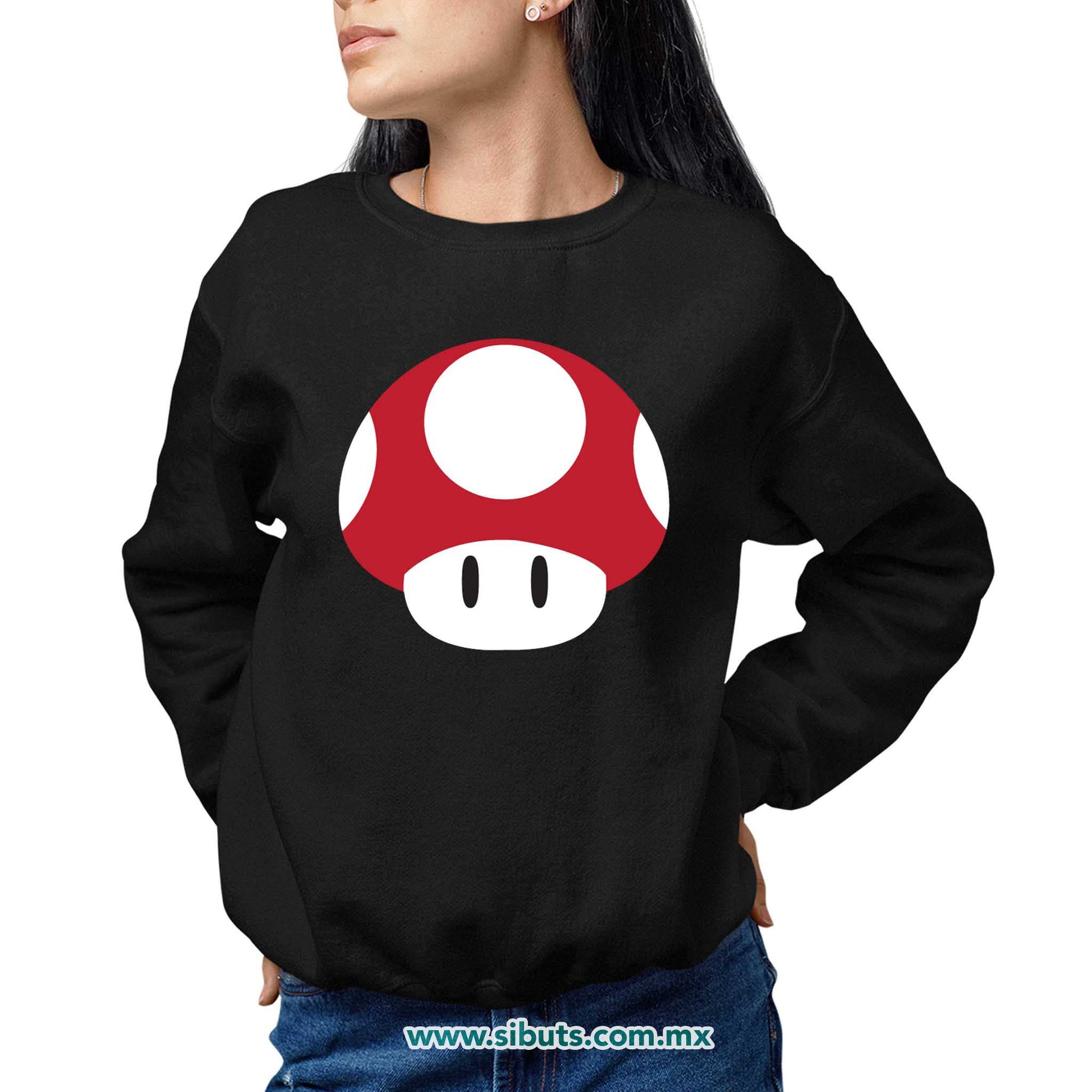 Sudadera Mujer Cuello Redondo Mario Bros Toad