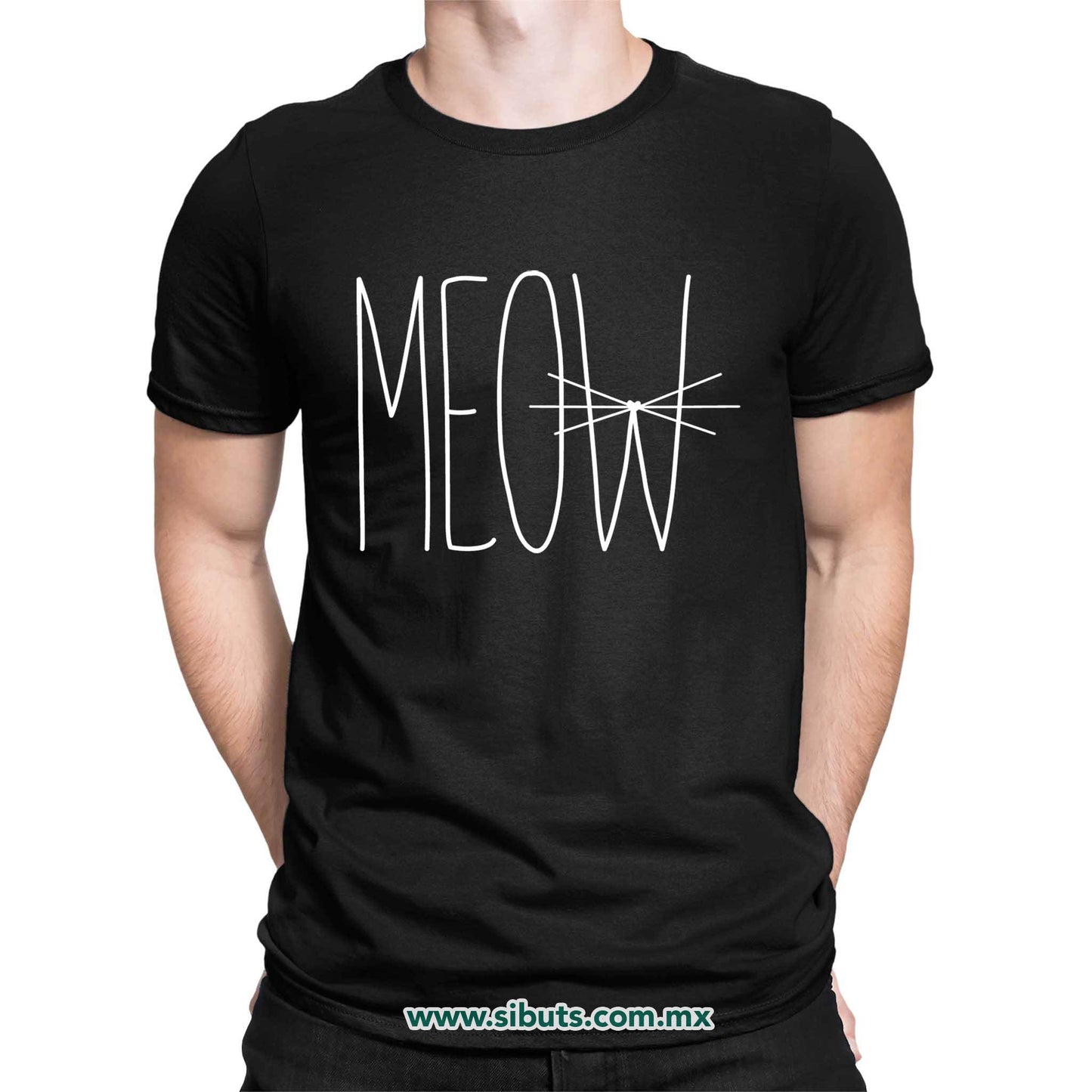 Playera Hombre Gato Meow
