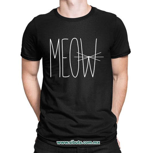 Playera Hombre Gato Meow