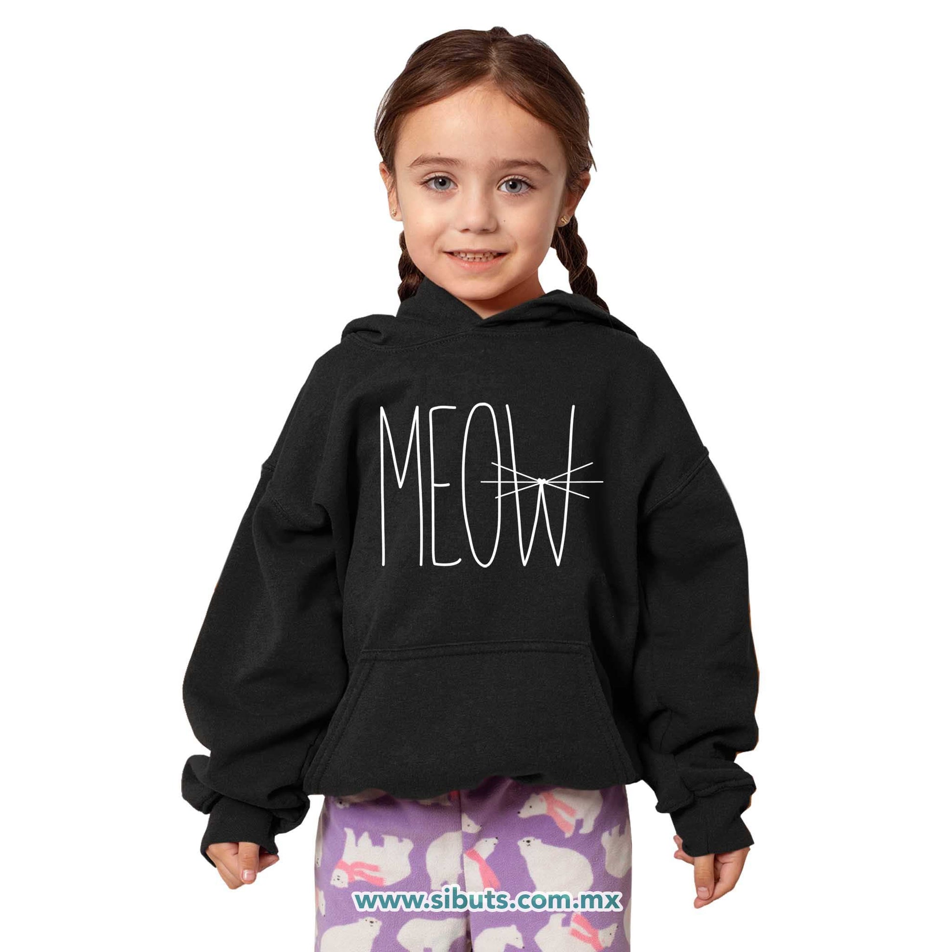 Sudadera Niña Gorro Gato Meow