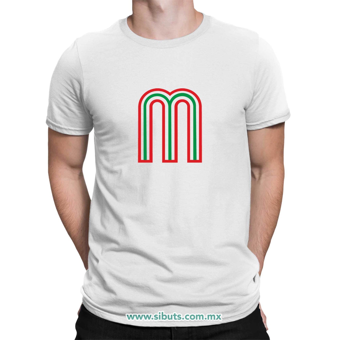 Playera Hombre México Tricolor Retro