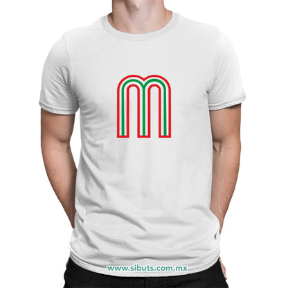 Playera Hombre México Tricolor Retro