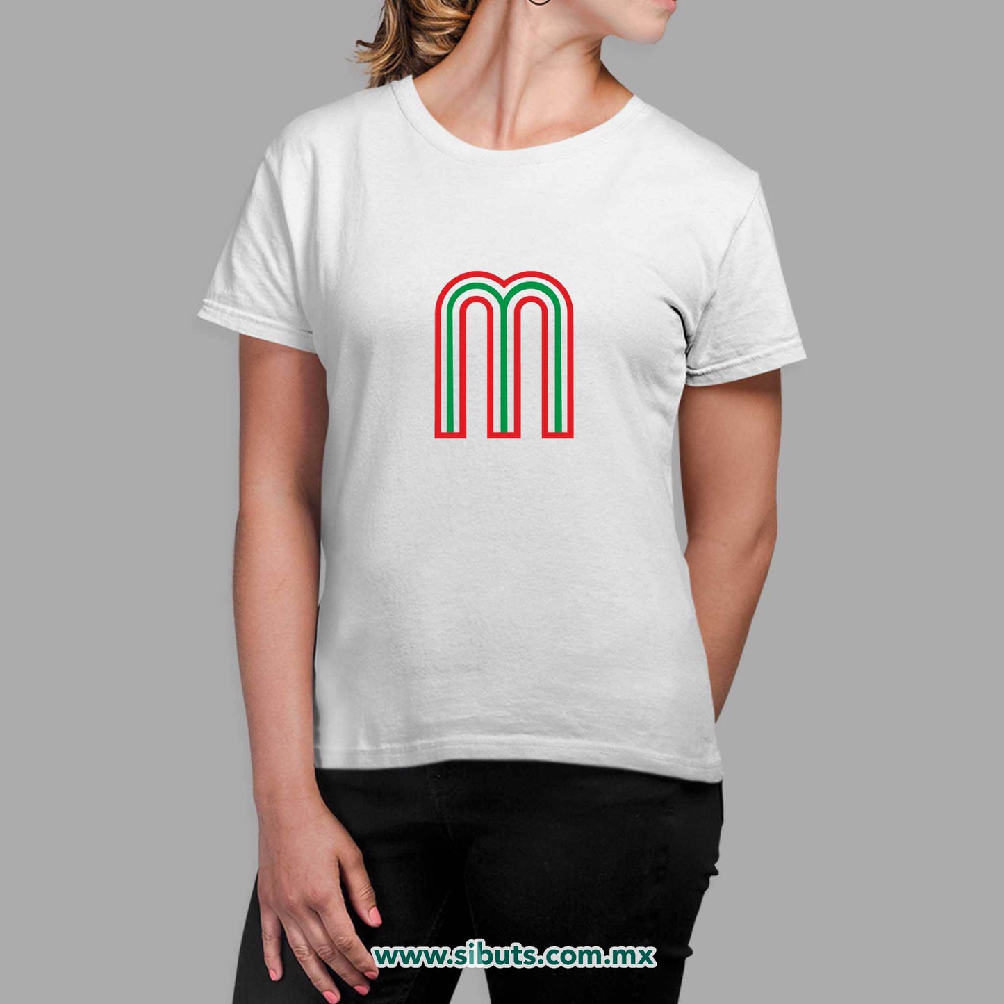 Playera Mujer México Tricolor Retro
