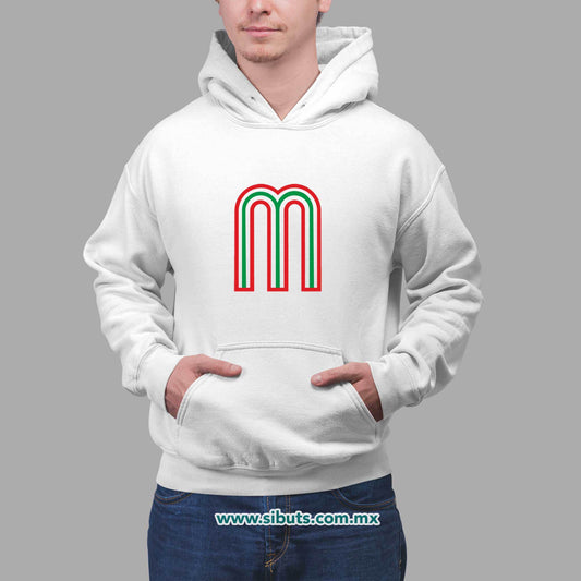 Sudadera Hombre Gorro México Tricolor Retro