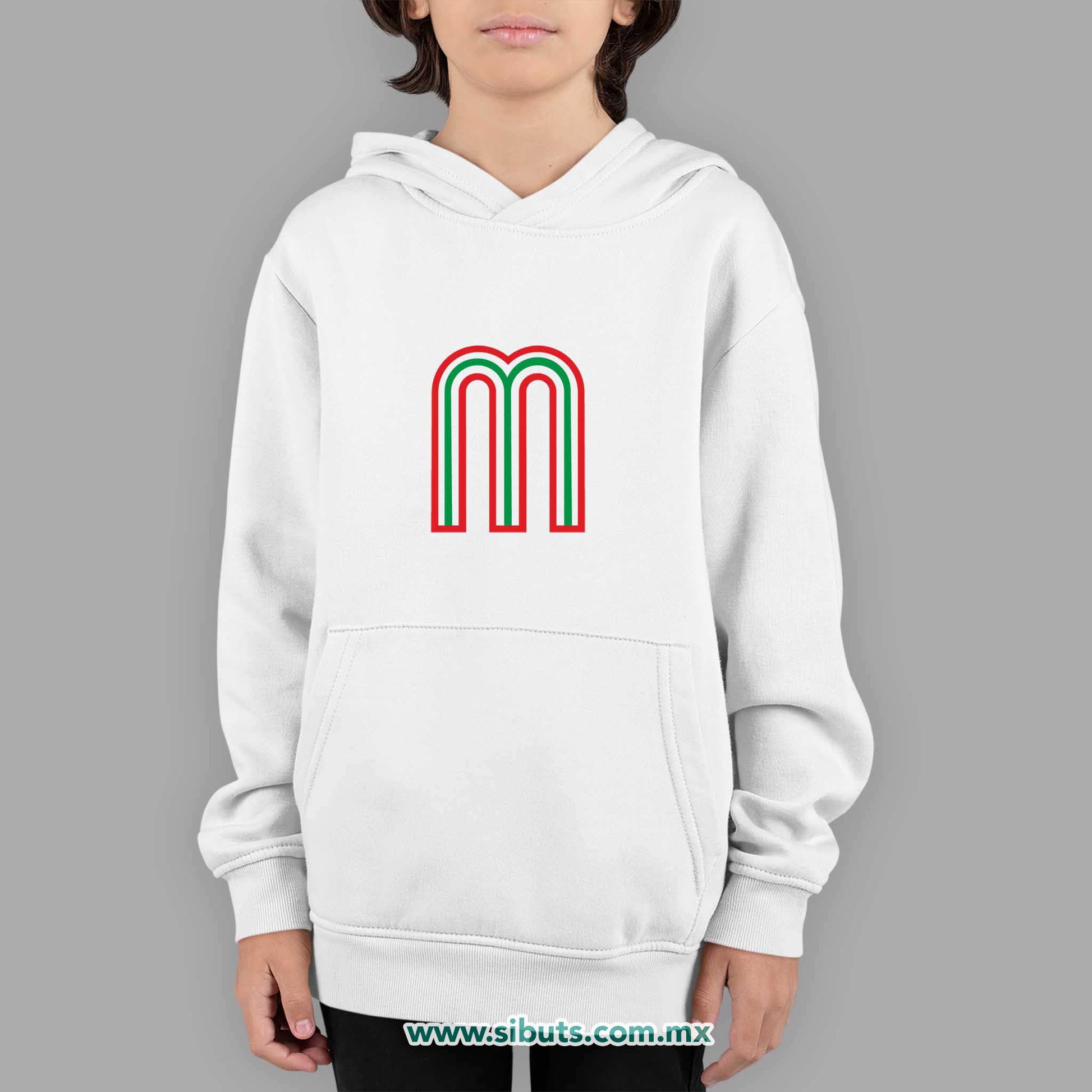 Sudadera Niño Gorro México Tricolor Retro