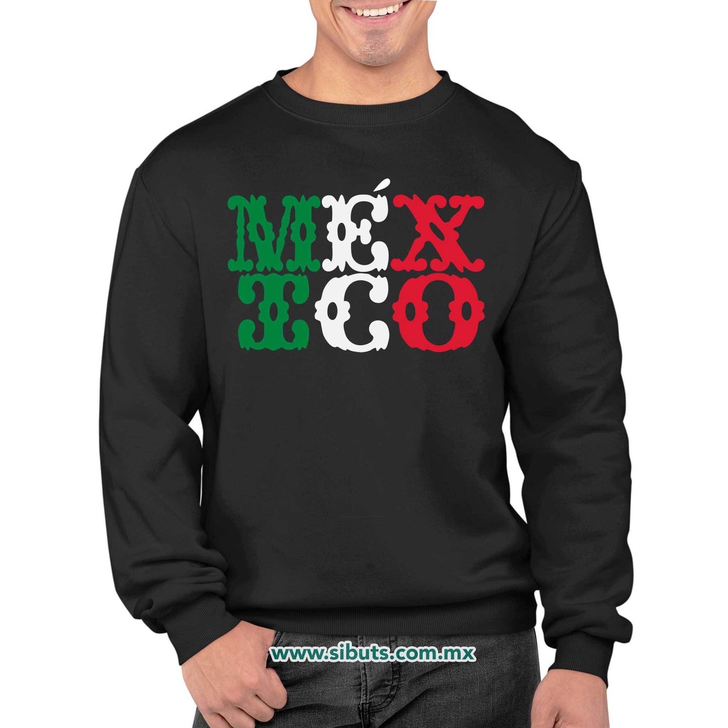 Sudadera Hombre Cuello Redondo México Papel Picado