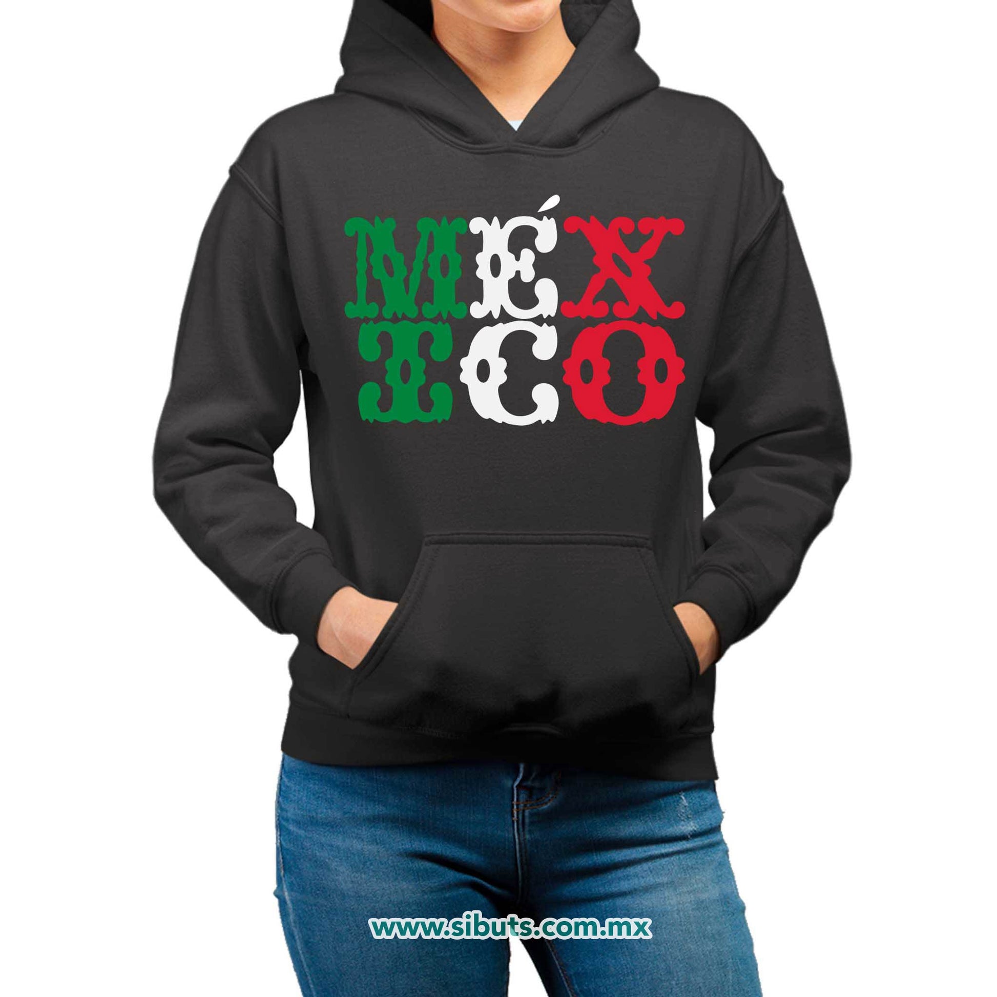 Sudadera Mujer Gorro México Papel Picado