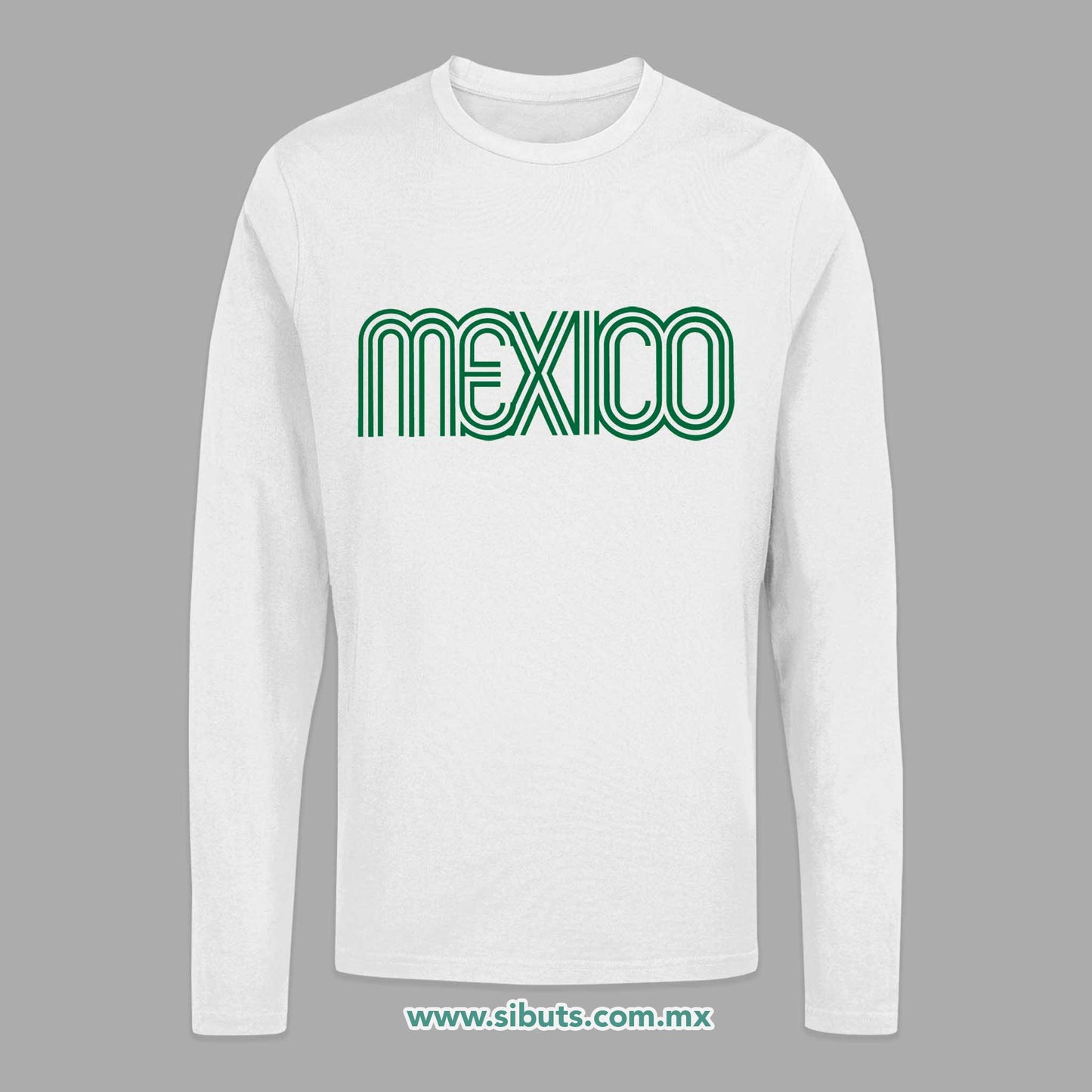 Playera Hombre Manga Larga México Retro