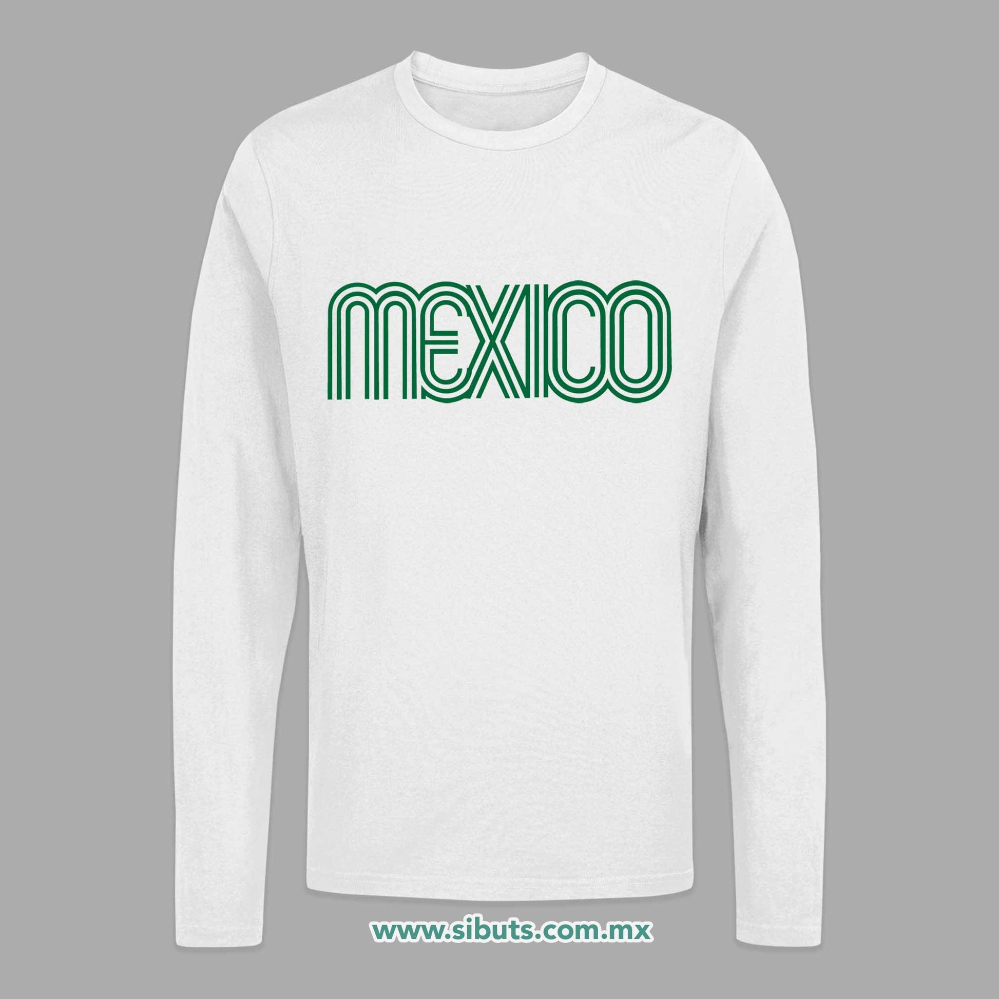 Playera Hombre Manga Larga México Retro
