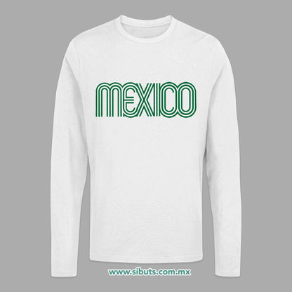 Playera Hombre Manga Larga México Retro