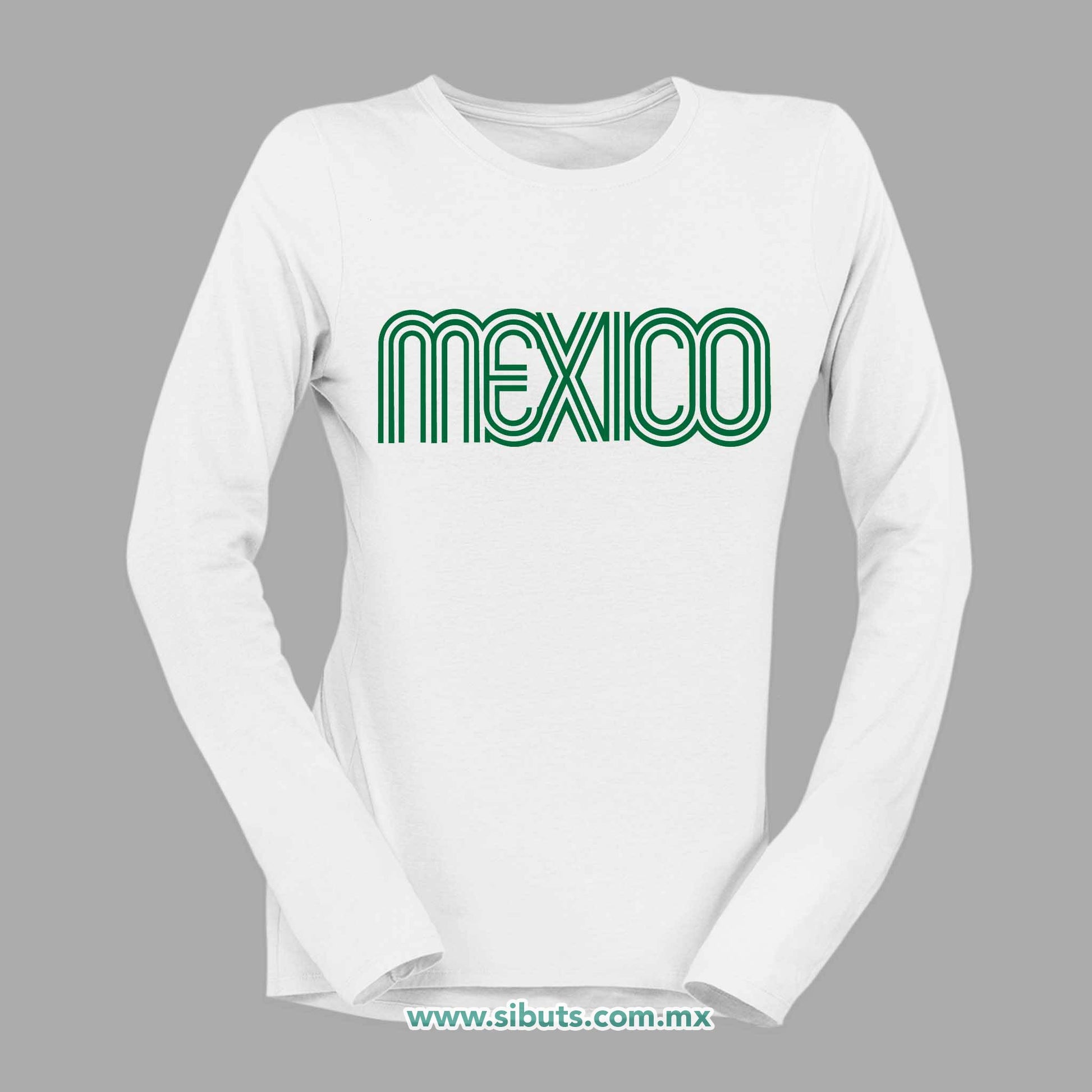 Playera Mujer Manga Larga México Retro