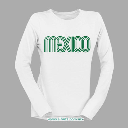Playera Mujer Manga Larga México Retro