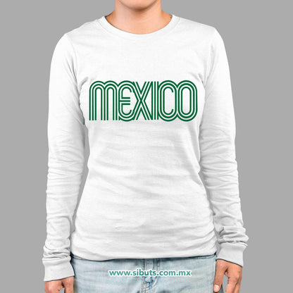 Playera Mujer Manga Larga México Retro