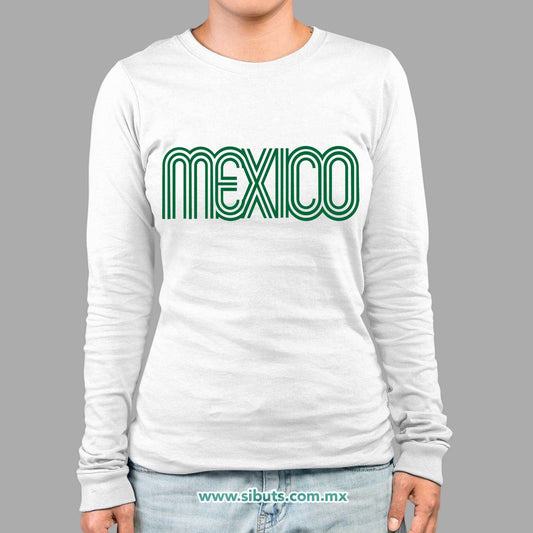 Playera Mujer Manga Larga México Retro