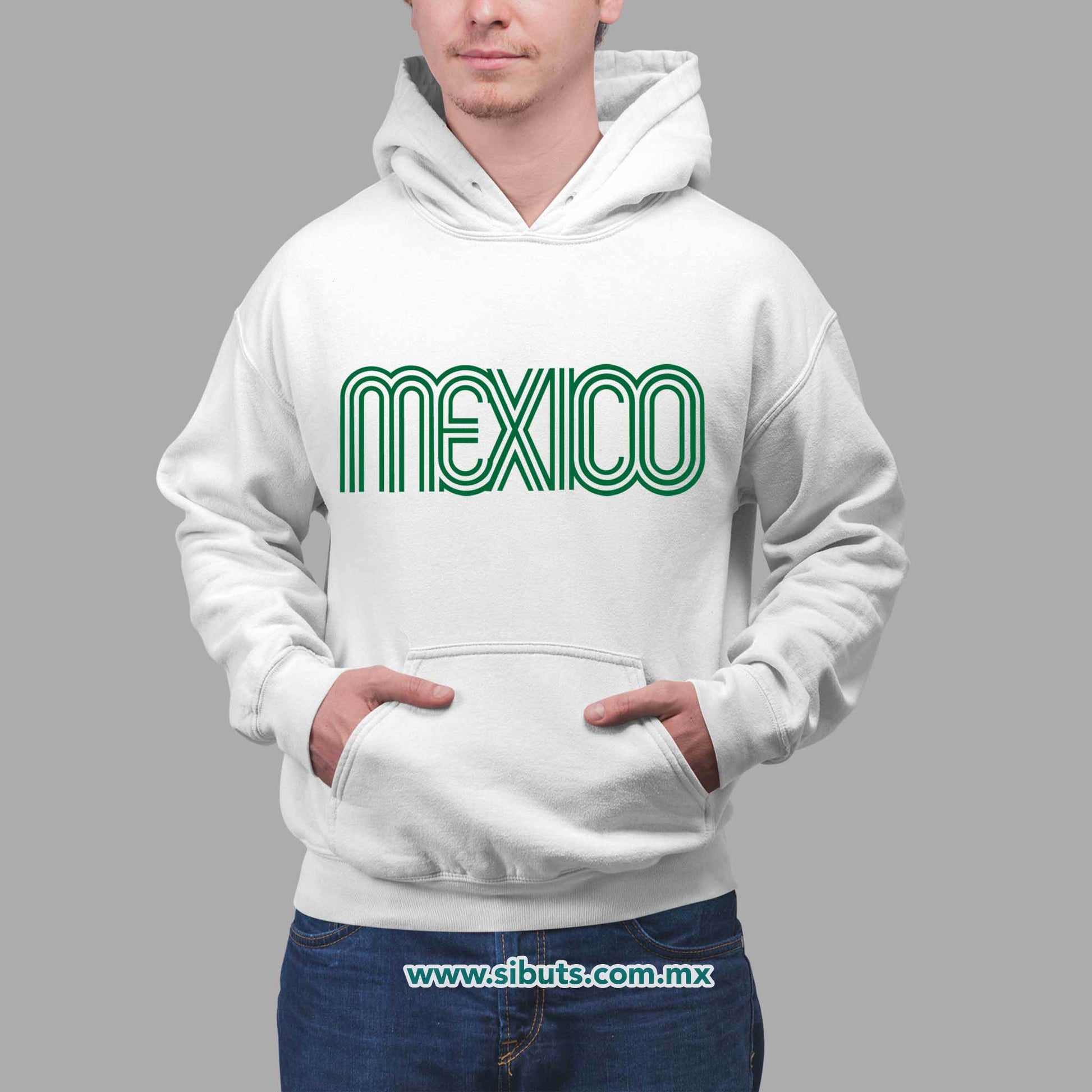 Sudadera Hombre Gorro México Retro