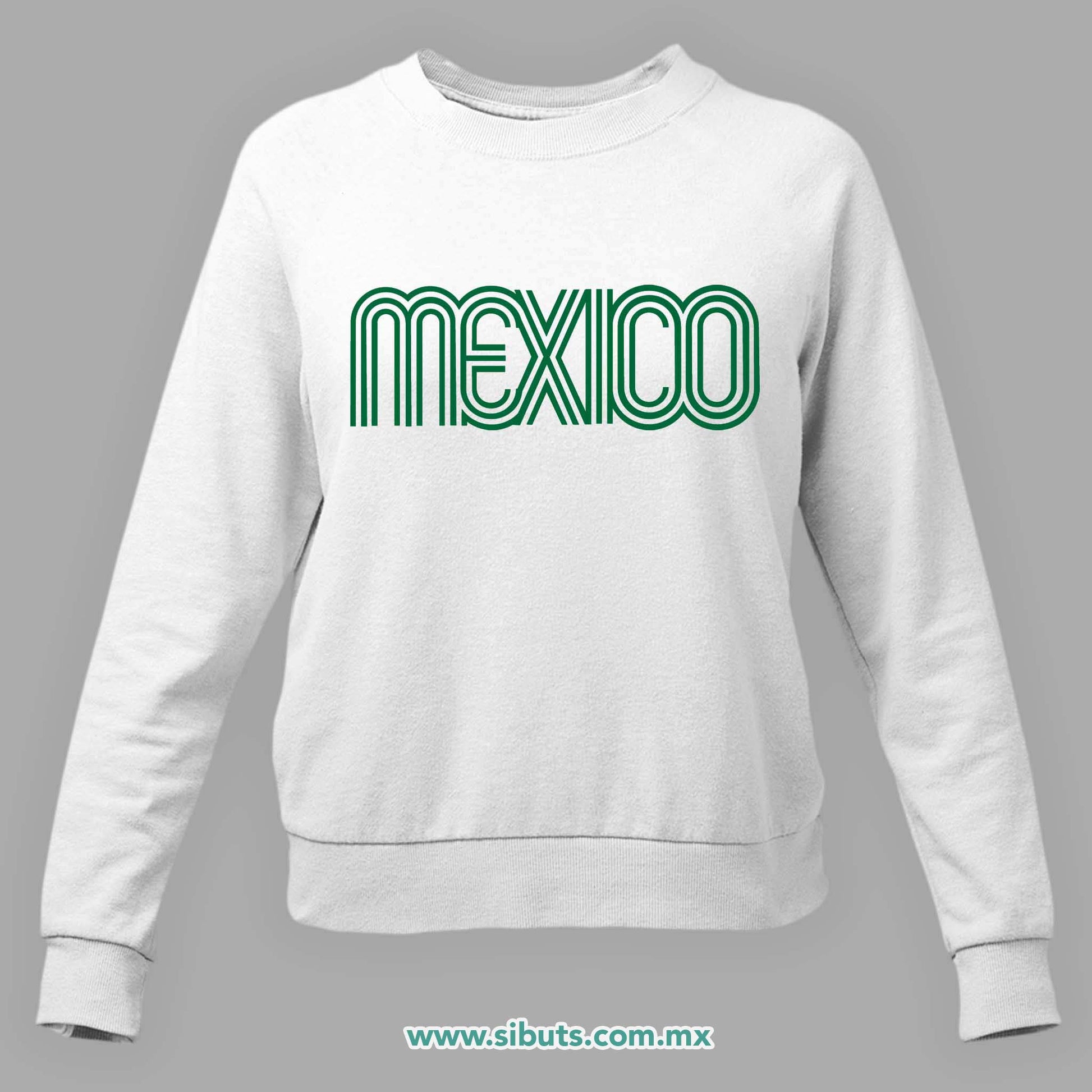 Sudadera Mujer Cuello Redondo México Retro