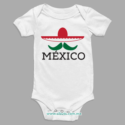 Pañalero Bebé México Bigote y Sombrero