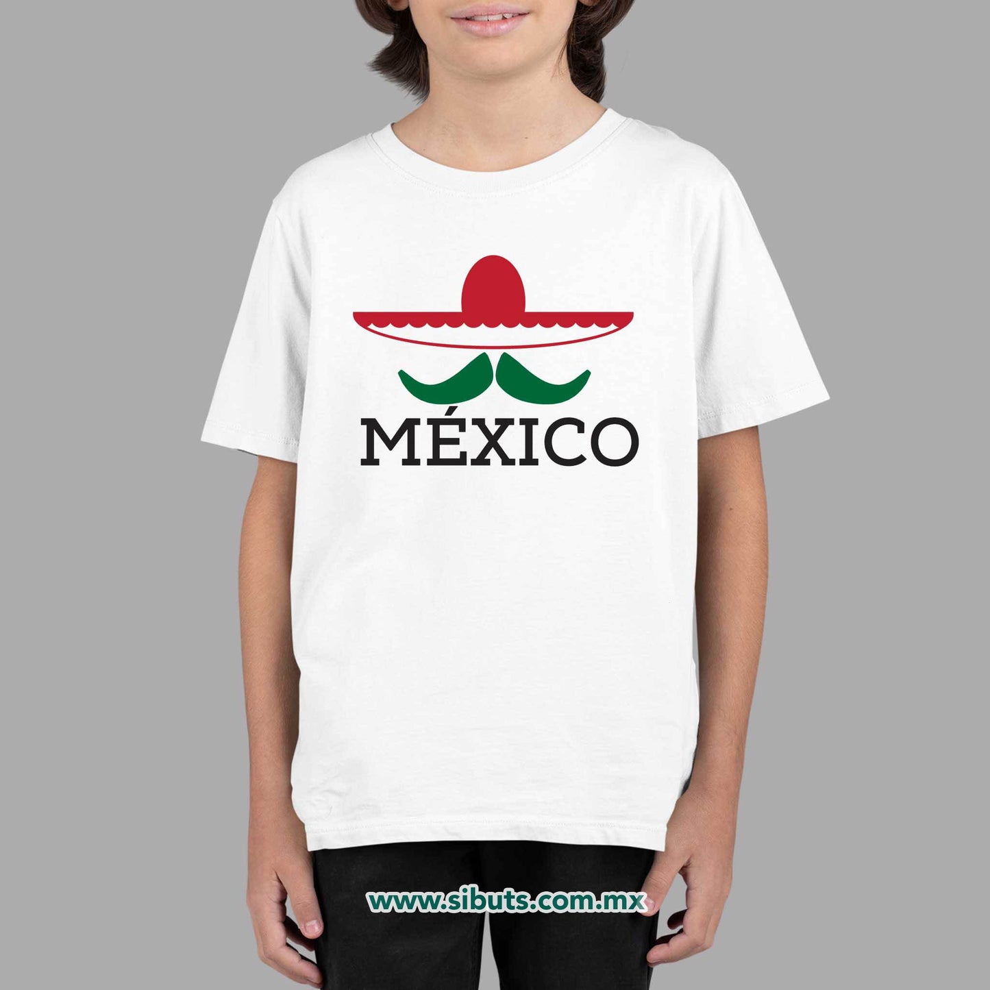 Playera Niño México Bigote y Sombrero
