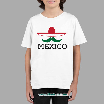 Playera Niño México Bigote y Sombrero