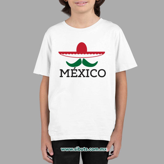 Playera Niño México Bigote y Sombrero