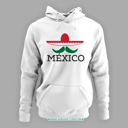 Sudadera Mujer Gorro México Bigote y Sombrero