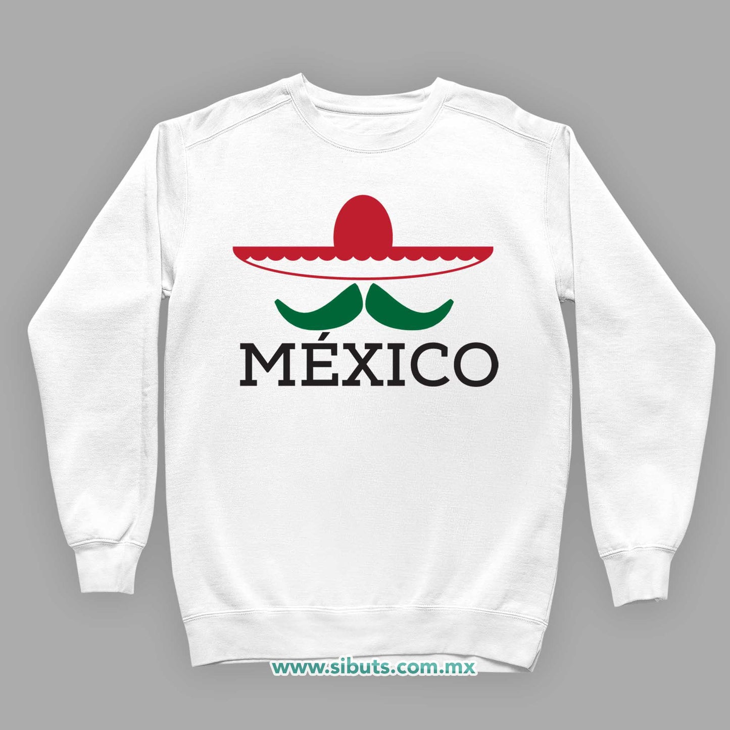 Sudadera Niño Cuello Redondo México Bigote y Sombrero