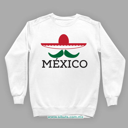 Sudadera Niño Cuello Redondo México Bigote y Sombrero