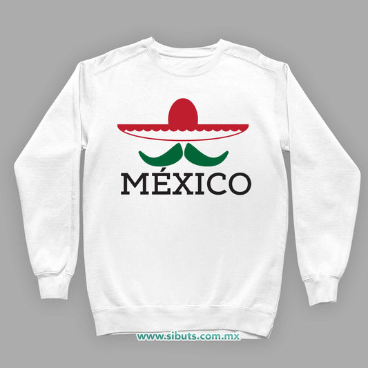 Sudadera Niño Cuello Redondo México Bigote y Sombrero