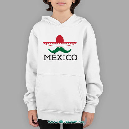 Sudadera Niño Gorro México Bigote y Sombrero