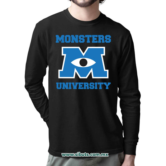 Playera Hombre Manga Larga Monsters Inc. Monsters University
