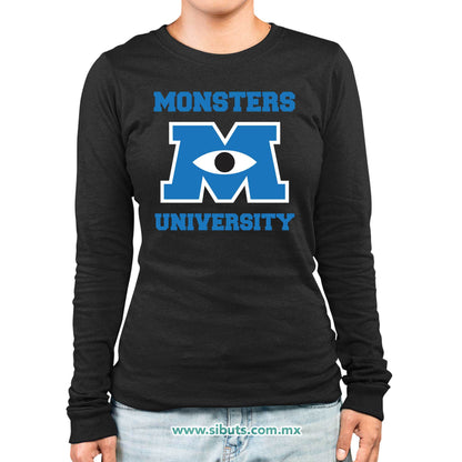 Playera Mujer Manga Larga Monsters Inc. Monsters University