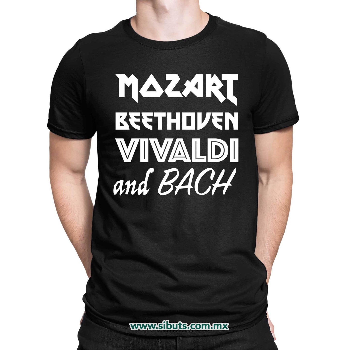 Playera Hombre Música Clásica Mozart Beethoven Vivaldi And Bach