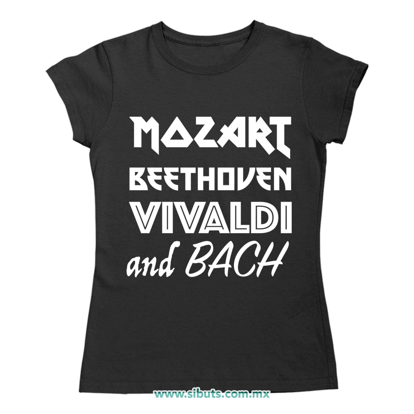 Playera Mujer Música Clásica Mozart Beethoven Vivaldi And Bach