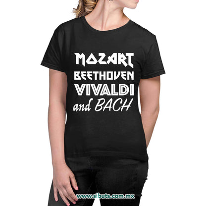Playera Mujer Música Clásica Mozart Beethoven Vivaldi And Bach