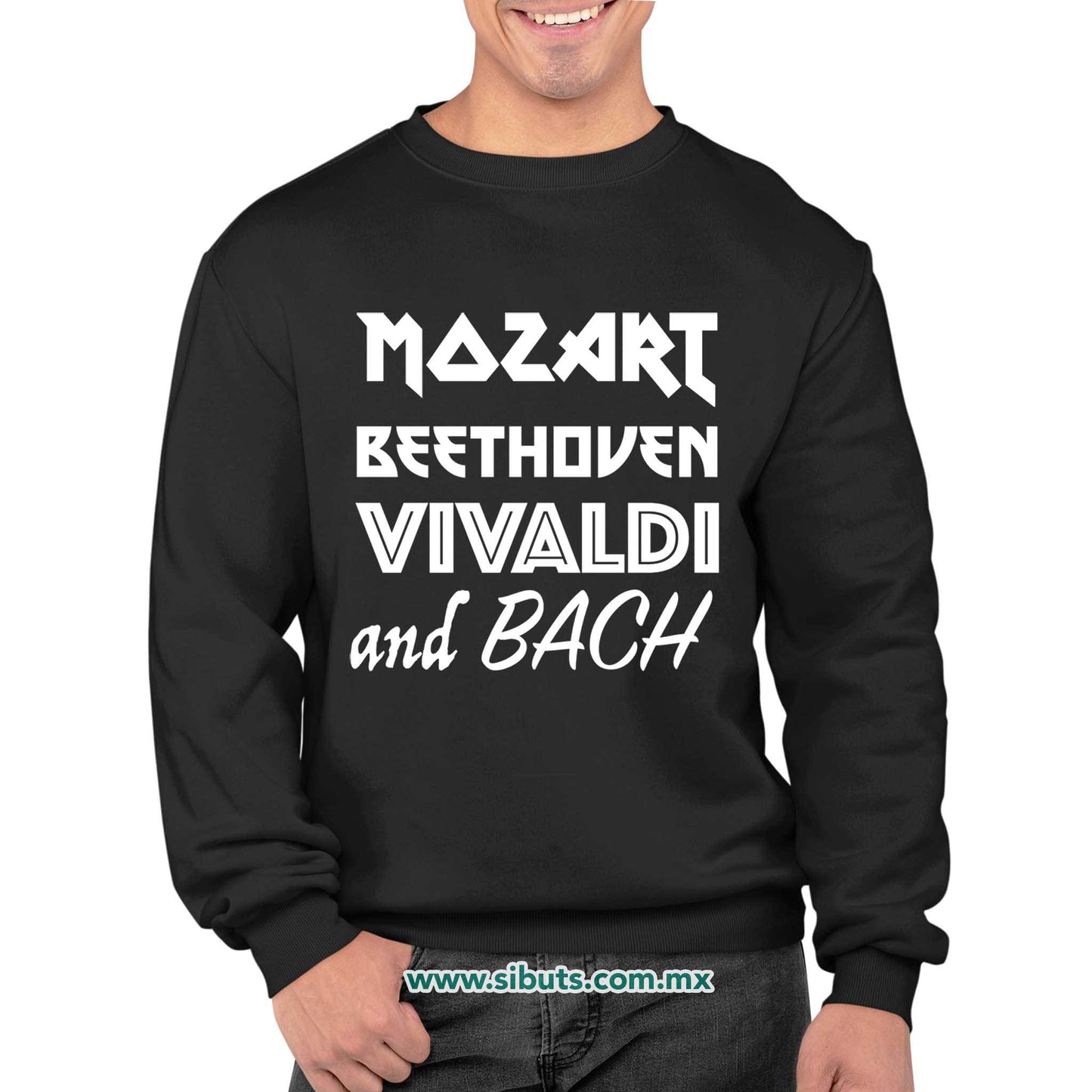 Sudadera Hombre Cuello Redondo Música Clásica Mozart Beethoven Vivaldi And Bach