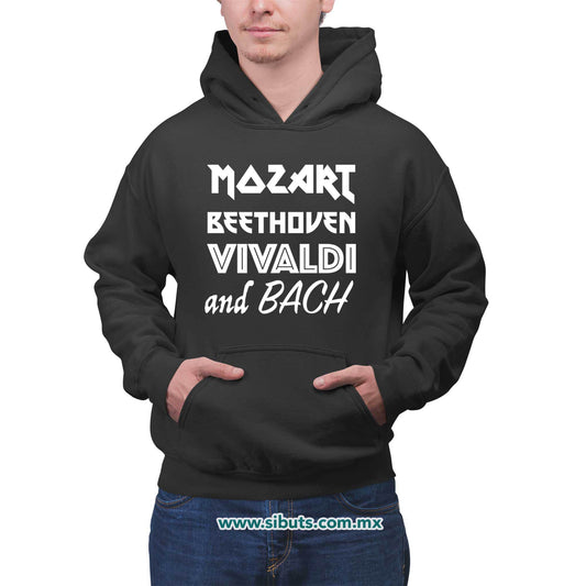 Sudadera Hombre Gorro Música Clásica Mozart Beethoven Vivaldi And Bach