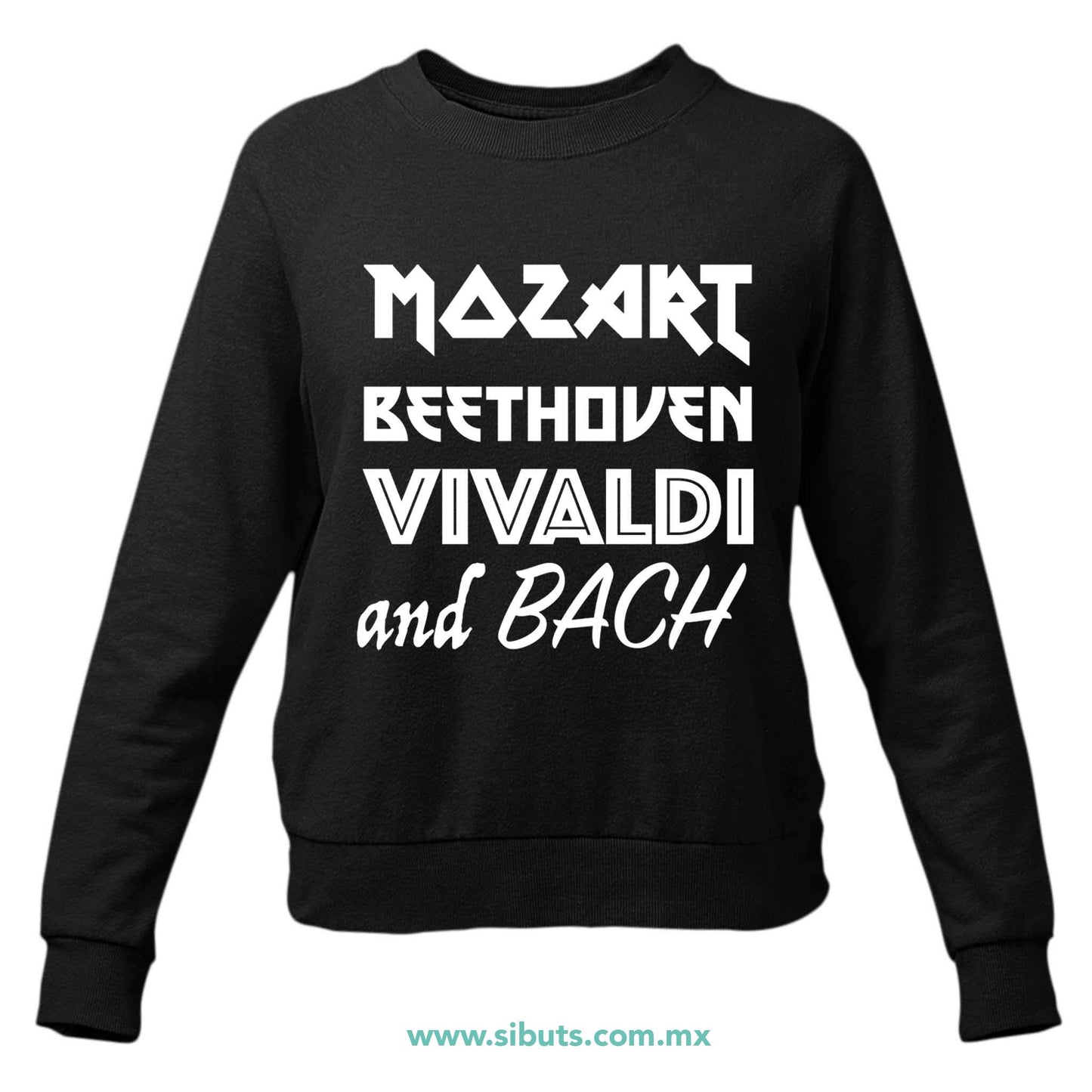 Sudadera Mujer Cuello Redondo Música Clásica Mozart Beethoven Vivaldi And Bach