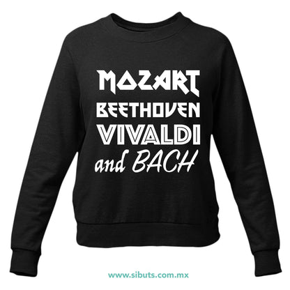 Sudadera Mujer Cuello Redondo Música Clásica Mozart Beethoven Vivaldi And Bach