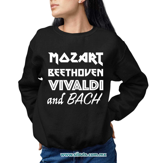 Sudadera Mujer Cuello Redondo Música Clásica Mozart Beethoven Vivaldi And Bach