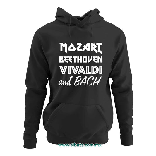 Sudadera Mujer Gorro Música Clásica Mozart Beethoven Vivaldi And Bach