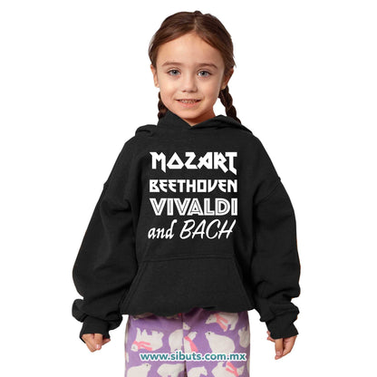 Sudadera Niño Gorro Música Clásica Mozart Beethoven Vivaldi And Bach