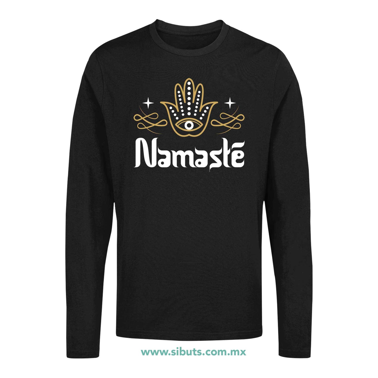 Playera Hombre Manga Larga Namaste Dorado